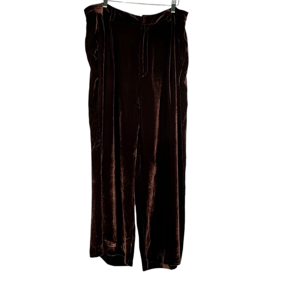 REFORMATION Wes Velvet Pant Es Red Brown Velvet Trouser Pants Women's Size 14